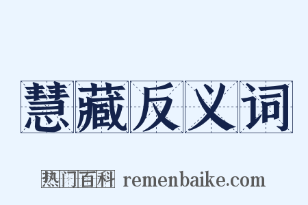 慧藏反义词是什么意思的图片